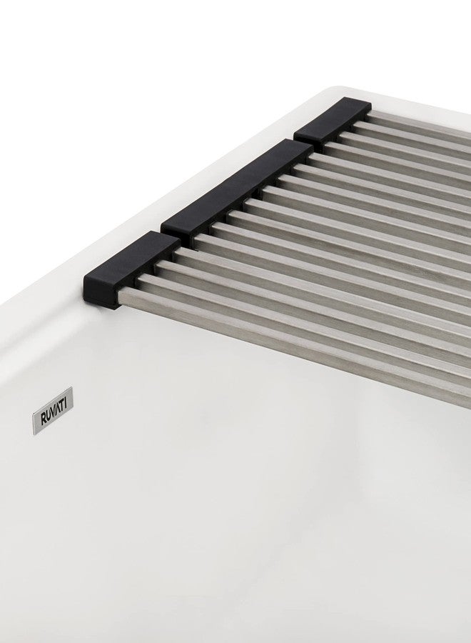 Ruvati Stainless Steel Foldable Drying Rack Replacement for RVG1533 Farmhouse Workstation Sink - RVA1393 - Image 3